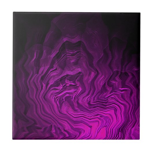 Abstrakte Lila Drahtkunst Fliese (Vorderseite)