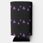 Abstrakte lila Dreiecke in Schwarz Selters Dosenkühler (Rückseite)