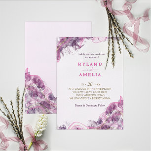 Abstrakte Lila Einladung zur Hochzeit von Alkohol