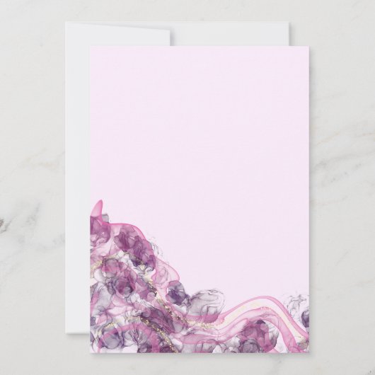 Abstrakte Lila Einladung zur Hochzeit von Alkohol (Rückseite)