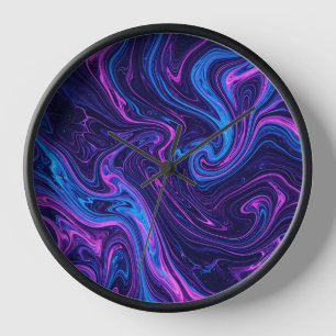 Abstrakte lila Flüssigkeit Kosmische Wind Kunst Uh Uhr