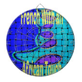 Abstrakte Lila Form des Blue African Woven Dartscheibe (vorne)