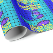 Abstrakte Lila Form des Blue African Woven Geschenkpapier (Rolleneckpunkt)