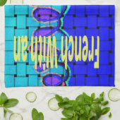 Abstrakte Lila Form des Blue African Woven Geschirrtuch (Gefaltet)