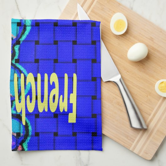 Abstrakte Lila Form des Blue African Woven Geschirrtuch (Viertel Falte)