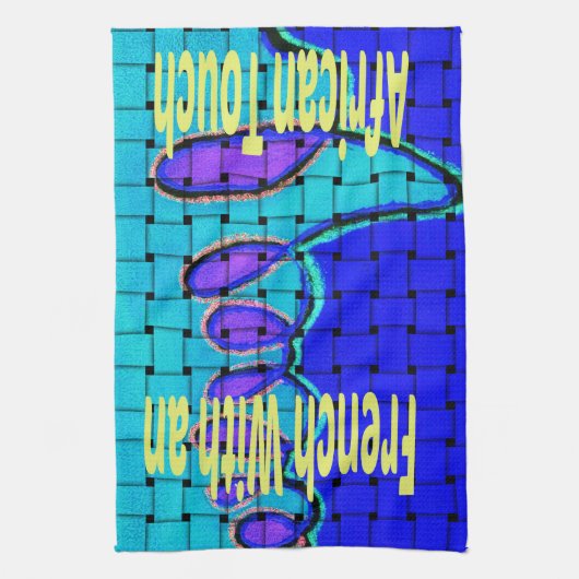 Abstrakte Lila Form des Blue African Woven Geschirrtuch (Vertikal)