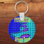 Abstrakte Lila Form des Blue African Woven Schlüsselanhänger (Vorderseite)