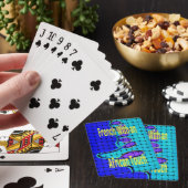 Abstrakte Lila Form des Blue African Woven Spielkarten (In Situ)