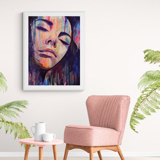 Abstrakte Lila Frauenkristlerin Kunstdruckerei Poster