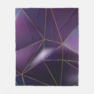Abstrakte lila geometrische Anordnung mit goldenen Fleecedecke