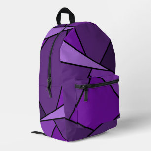 Abstrakte Lila geometrische Formen Bedruckter Rucksack