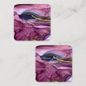 Abstrakte Lila Goldschmiedekunst Quadratische Visitenkarte (Vorne/Hinten)
