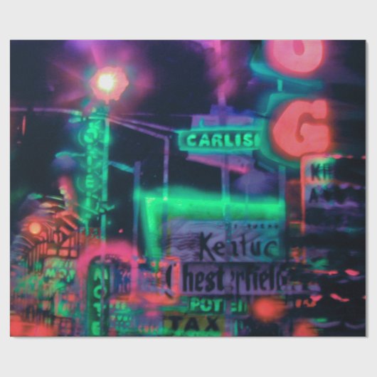 Abstrakte Lila Green Red Neon Lights Medley Geschenkpapier (Flach)