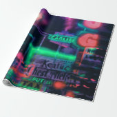 Abstrakte Lila Green Red Neon Lights Medley Geschenkpapier (Ungerollt)