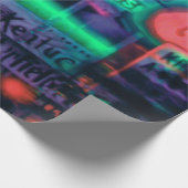Abstrakte Lila Green Red Neon Lights Medley Geschenkpapier (Ecke)