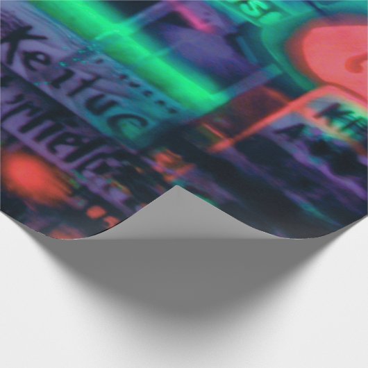 Abstrakte Lila Green Red Neon Lights Medley Geschenkpapier (Ecke)
