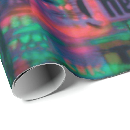 Abstrakte Lila Green Red Neon Lights Medley Geschenkpapier (Rolleneckpunkt)