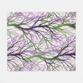 Abstrakte lila Grünbäume Fleecedecke (Vorderseite (Horizontal))