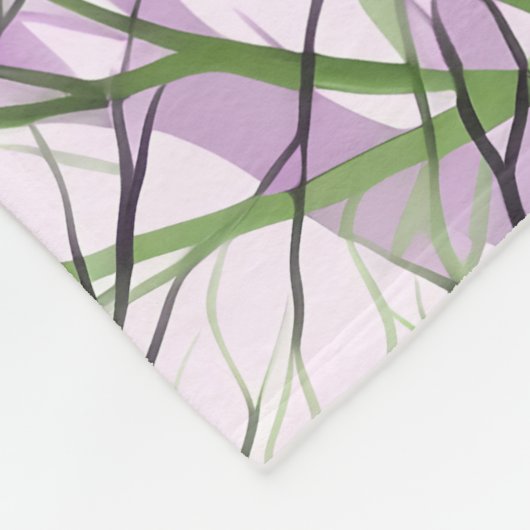 Abstrakte lila Grünbäume Fleecedecke (Ecke)