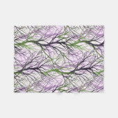 Abstrakte lila Grünbäume Fleecedecke (Vorderseite (Horizontal))
