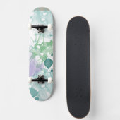 Abstrakte Lila grüne Farbe Skateboard (Vorne)