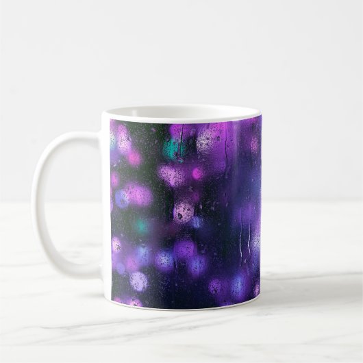 Abstrakte lila Hintergrundtextur Kaffeetasse (Links)