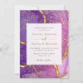 Abstrakte Lila Hochzeit Einladung (Vorderseite)