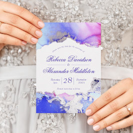 Abstrakte Lila Hochzeitswohnung Save The Date