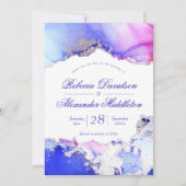 Abstrakte Lila Hochzeitswohnung Save The Date (Vorderseite)