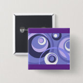 Abstrakte lila Kreise im geometrischen Stil der Mi Button (Vorne & Hinten)