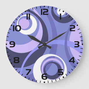 Abstrakte lila Kreise im geometrischen Stil der Mi Große Wanduhr