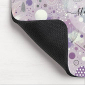 Abstrakte Lila Kreise mit Farbstreifen Mousepad (Ecke)