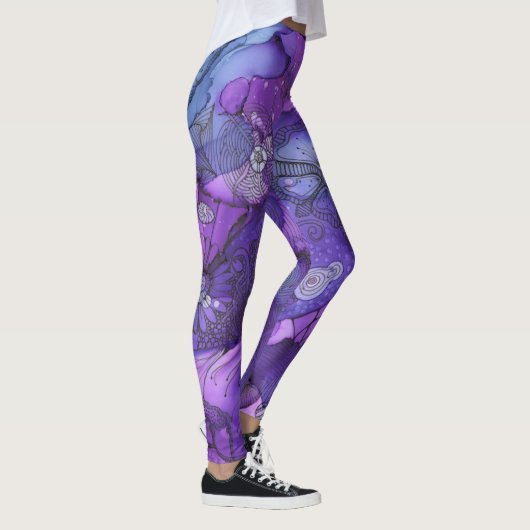 Abstrakte Lila Leggings (Rechts)