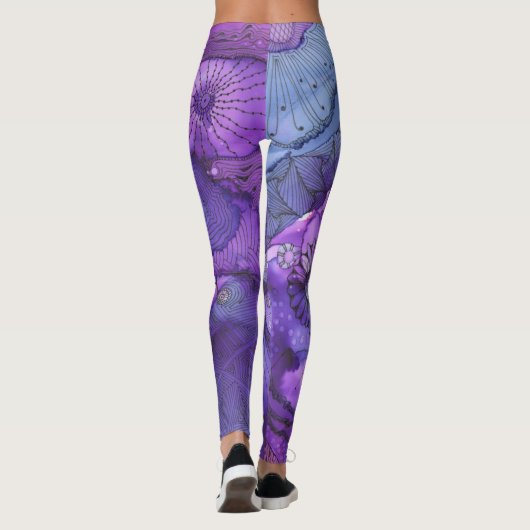 Abstrakte Lila Leggings (Rückseite)