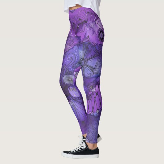 Abstrakte Lila Leggings (Links)
