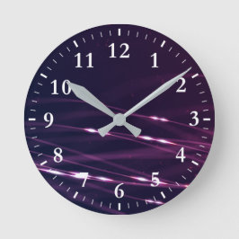 Abstrakte Lila Linien mit weißen Zahlen Große Wanduhr