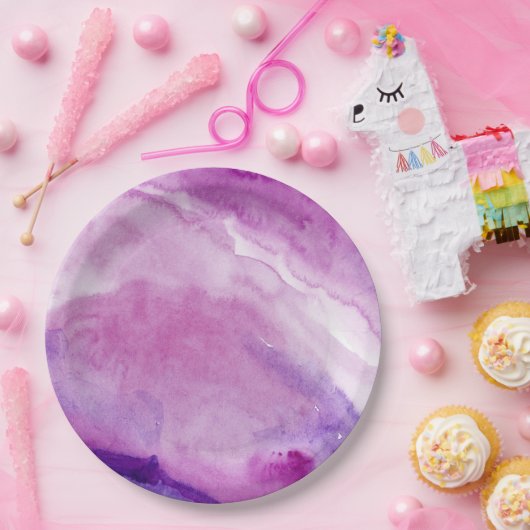 Abstrakte Lila Marmorplatte Pappteller (Party)