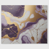 Abstrakte Lila Marmorstruktur mit Goldakzenten Geschenkpapier (Flach)