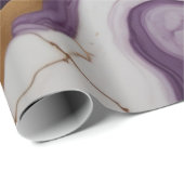 Abstrakte Lila Marmorstruktur mit Goldakzenten Geschenkpapier (Rolleneckpunkt)