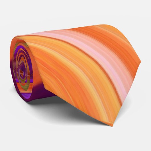 Abstrakte Lila N Orange Wirbel Krawatte (Gerollt)