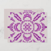 Abstrakte Lila Orchid Blume Design Muster Art Postkarte (Vorne/Hinten)