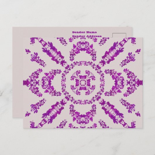 Abstrakte Lila Orchid Blume Design Muster Art Postkarte (Vorne/Hinten)