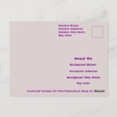 Abstrakte Lila Orchid Blume Design Muster Art Postkarte (Rückseite)