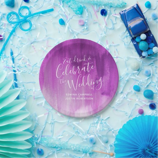 Abstrakte lila Papiertüte Pappteller (Party)