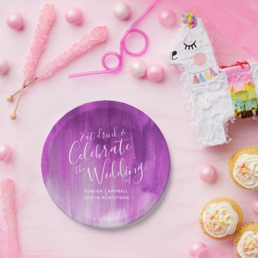 Abstrakte lila Papiertüte Pappteller (Party)