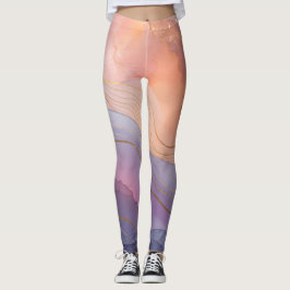 Abstrakte Lila PfirsichLeggings Leggings