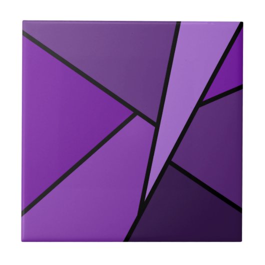 Abstrakte lila Polygone Fliese (Vorderseite)