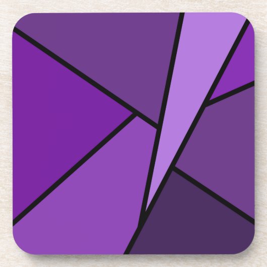 Abstrakte lila Polygone Untersetzer (Vorderseite)