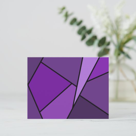 Abstrakte Lila Polygonen Postkarte (Stehend Vorderseite)