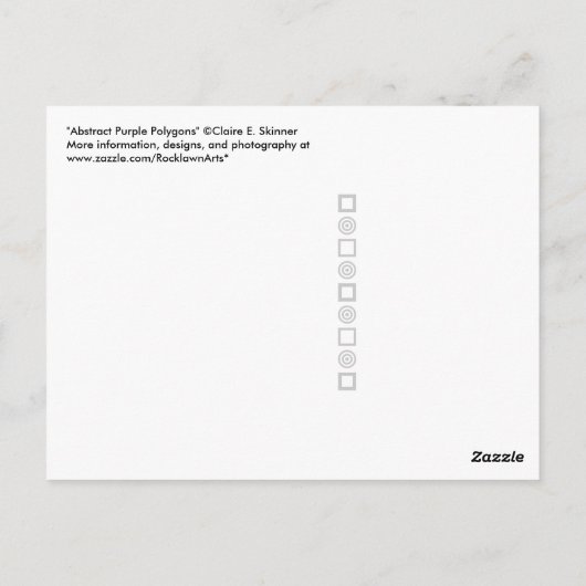 Abstrakte Lila Polygonen Postkarte (Rückseite)